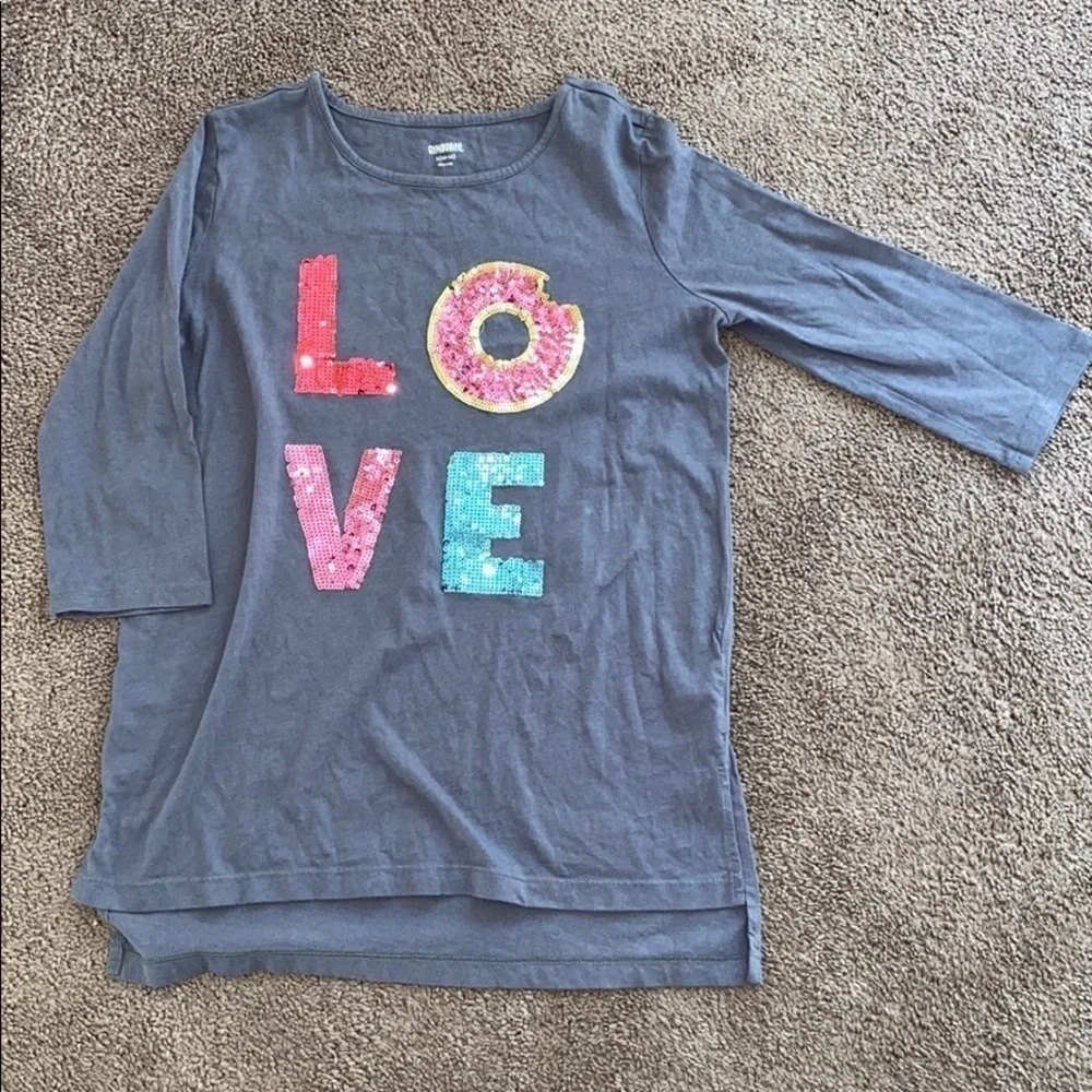 Gymboree Girls 10/12 Outfit Love‎ Donut Sequin Top & Unicorn Leggings Set